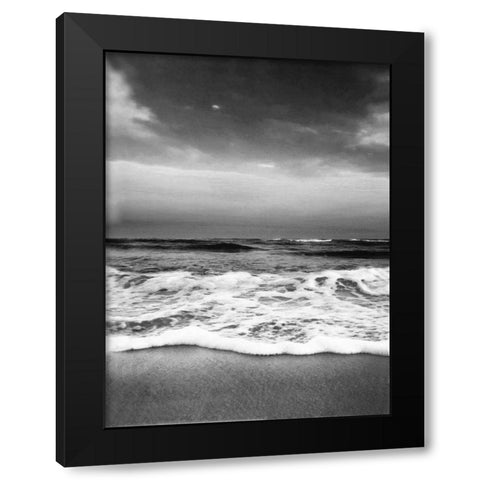 Drama Wave Curl Black Modern Wood Framed Art Print by Rowland, Joseph