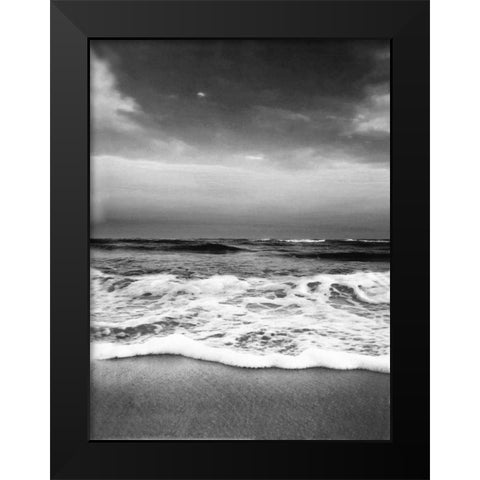 Drama Wave Curl Black Modern Wood Framed Art Print by Rowland, Joseph