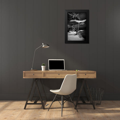 Slot Sand Falling Black Modern Wood Framed Art Print by Rowland, Joseph