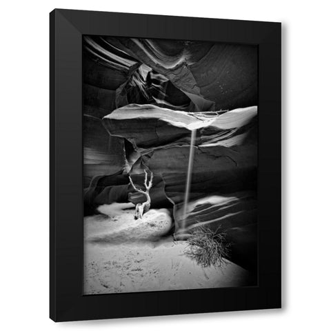 Slot Sand Falling Black Modern Wood Framed Art Print by Rowland, Joseph