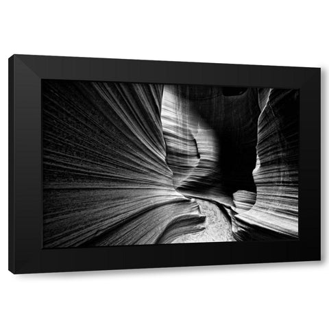 Slot Canyon Wall Black Modern Wood Framed Art Print with Double Matting by Rowland, Joseph