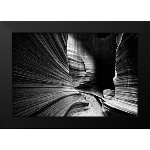 Slot Canyon Wall Black Modern Wood Framed Art Print by Rowland, Joseph