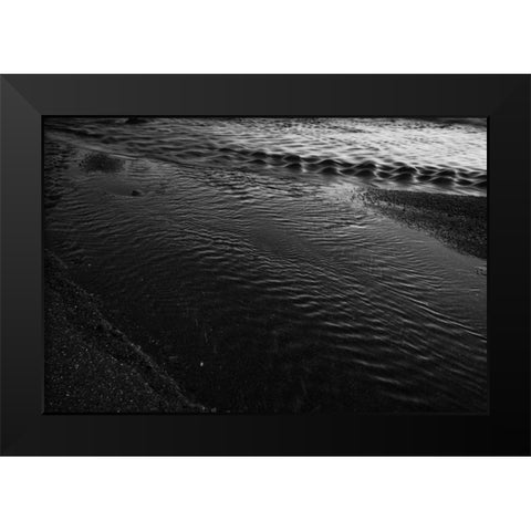 Water Rivulets Black Modern Wood Framed Art Print by Rowland, Joseph