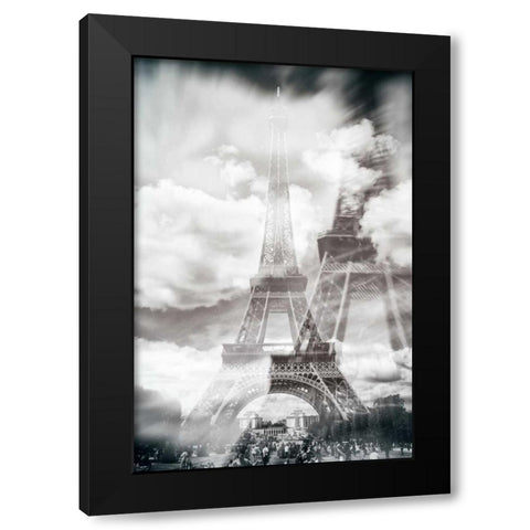 Eiffel 6 Black Modern Wood Framed Art Print by De Carvalho, Sandro