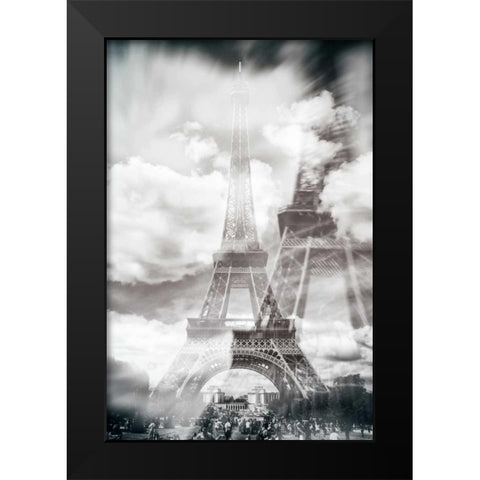 Eiffel 6 Black Modern Wood Framed Art Print by De Carvalho, Sandro