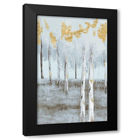 Birch Metallic Gray Day 2 Black Modern Wood Framed Art Print with Double Matting by Sunny