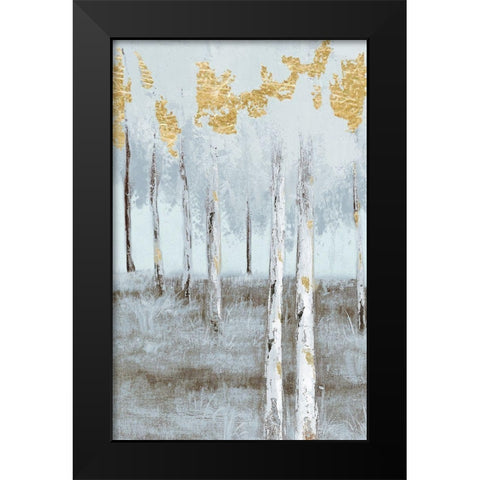 Birch Metallic Gray Day 2 Black Modern Wood Framed Art Print by Sunny