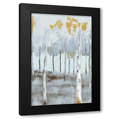 Birch Metallic Gray Day 3 Black Modern Wood Framed Art Print with Double Matting by Sunny