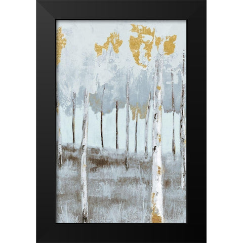 Birch Metallic Gray Day 3 Black Modern Wood Framed Art Print by Sunny