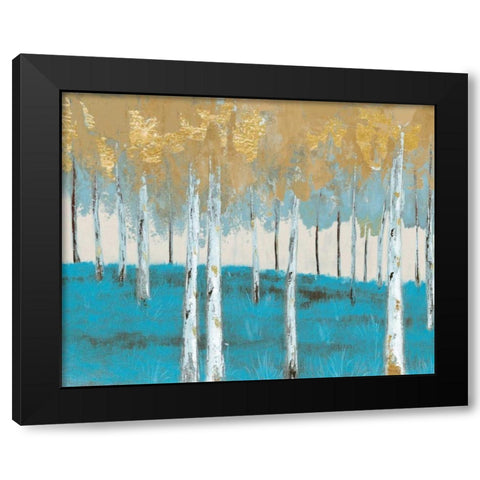 Golden Birch Ocean Black Modern Wood Framed Art Print by Sunny