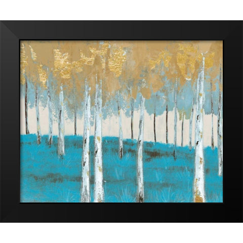Golden Birch Ocean Black Modern Wood Framed Art Print by Sunny