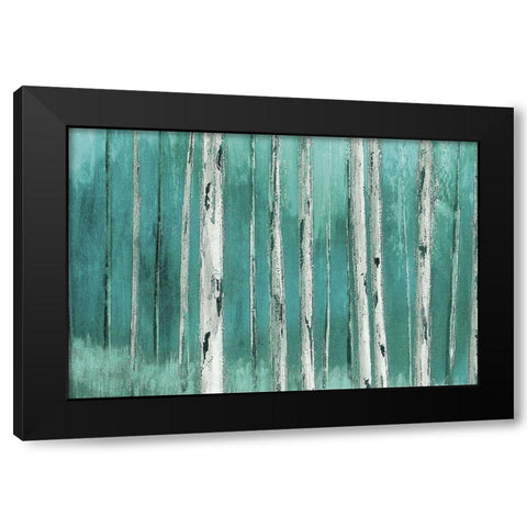 Blue Birch Forest 2 Black Modern Wood Framed Art Print by Sunny