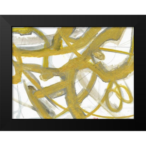 Golden Webbing 2 Black Modern Wood Framed Art Print by Haynes, Smith