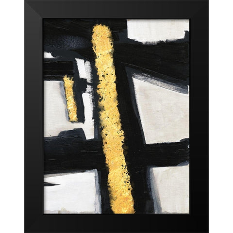 Divine Streaks 2 Black Modern Wood Framed Art Print by Lewis, Sheldon