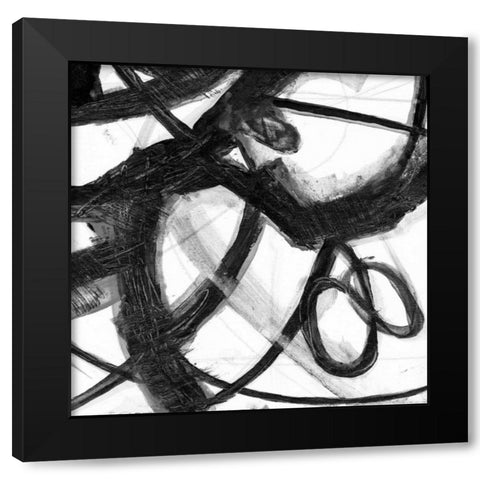 Abstract Jungle 4 Black Modern Wood Framed Art Print with Double Matting by Haynes, Smith