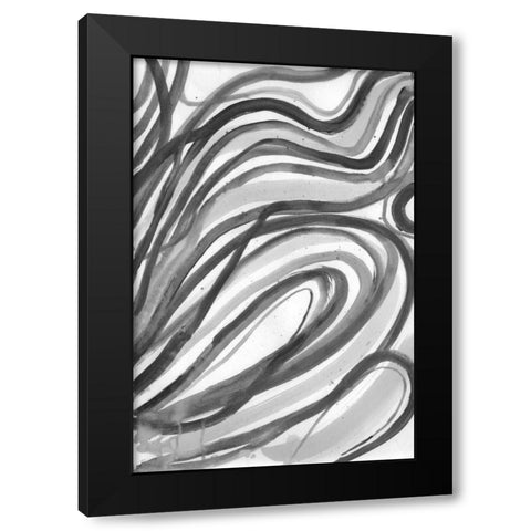 Charcoal Ripples 2 Black Modern Wood Framed Art Print by Haynes, Smith