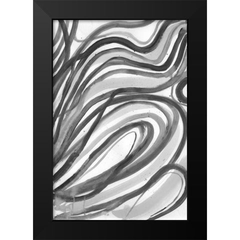 Charcoal Ripples 2 Black Modern Wood Framed Art Print by Haynes, Smith