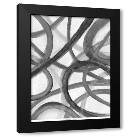 Black Stroke Black Modern Wood Framed Art Print by Haynes, Smith