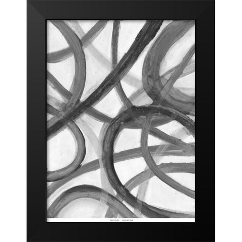 Black Stroke Black Modern Wood Framed Art Print by Haynes, Smith