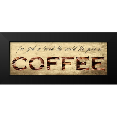 Coffee Love Black Modern Wood Framed Art Print by Lewis, Sheldon