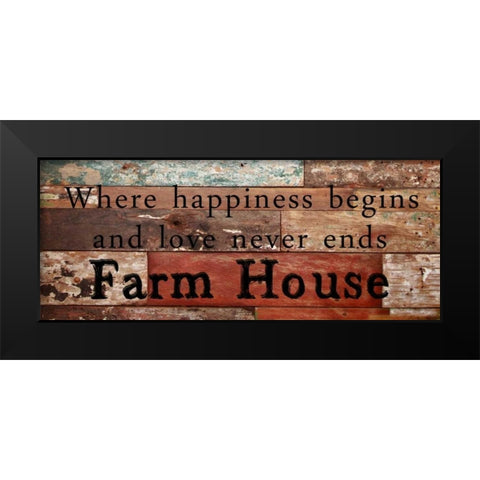 Farm House Love Black Modern Wood Framed Art Print by Lewis, Sheldon