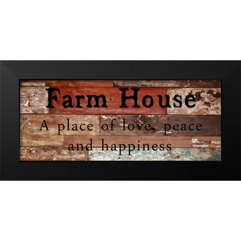Farm House Happiness Black Modern Wood Framed Art Print by Lewis, Sheldon