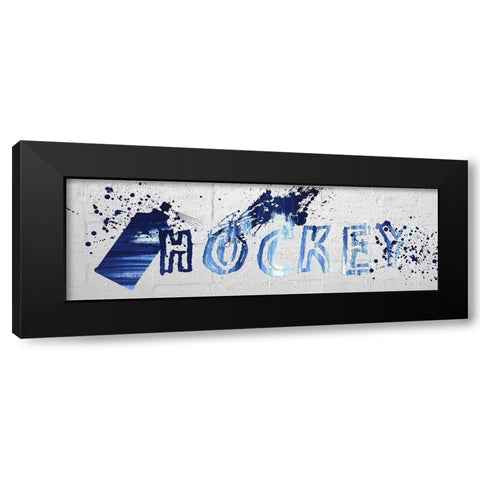 Hockey Black Modern Wood Framed Art Print by Lewis, Sheldon