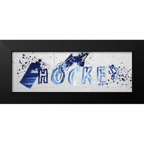 Hockey Black Modern Wood Framed Art Print by Lewis, Sheldon