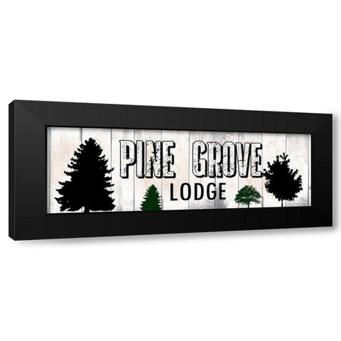 Pine Grove Lodge Black Modern Wood Framed Art Print by Lewis, Sheldon