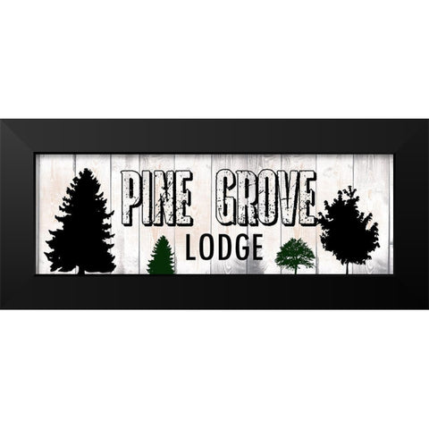 Pine Grove Lodge Black Modern Wood Framed Art Print by Lewis, Sheldon