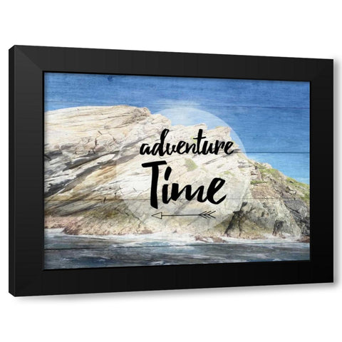 Adventure Time Black Modern Wood Framed Art Print with Double Matting by Lewis, Sheldon