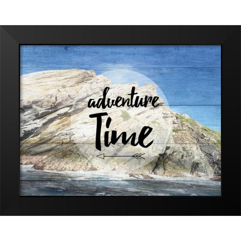 Adventure Time Black Modern Wood Framed Art Print by Lewis, Sheldon