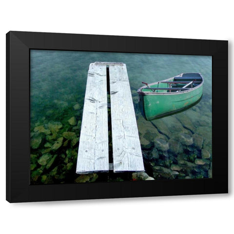 Evening Row Black Modern Wood Framed Art Print with Double Matting by Lewis, Sheldon