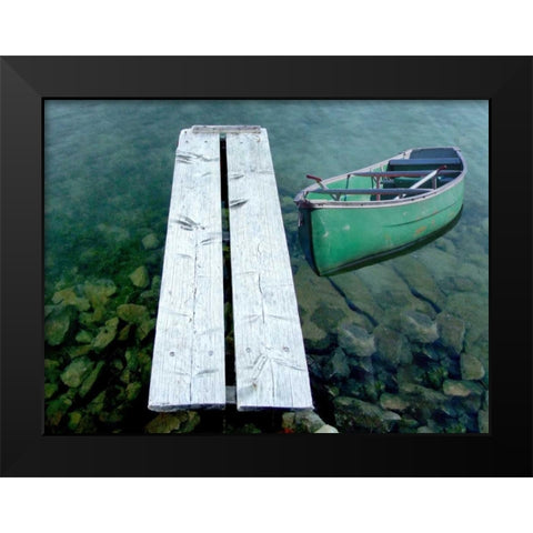 Evening Row Black Modern Wood Framed Art Print by Lewis, Sheldon
