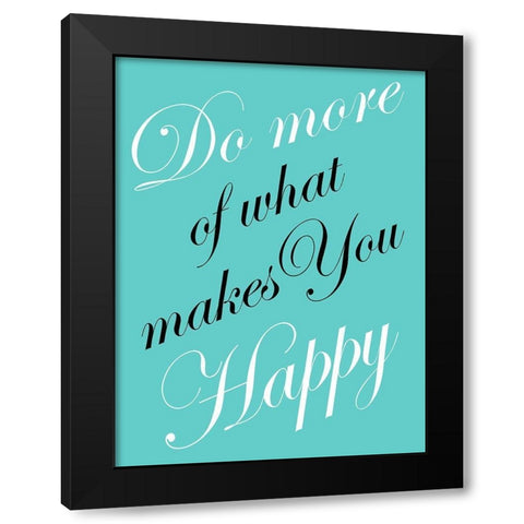 Happy You Black Modern Wood Framed Art Print with Double Matting by Lewis, Sheldon