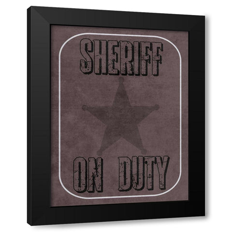On Duty Black Modern Wood Framed Art Print by Lewis, Sheldon