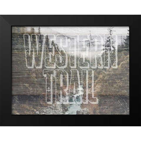 Western Trail Black Modern Wood Framed Art Print by Lewis, Sheldon