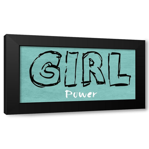 Girl Power Black Modern Wood Framed Art Print by Lewis, Sheldon