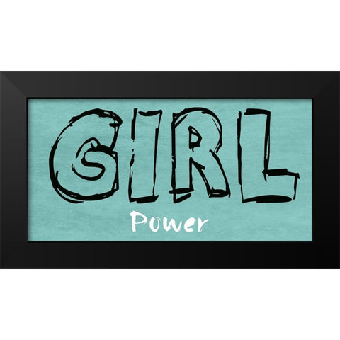 Girl Power Black Modern Wood Framed Art Print by Lewis, Sheldon