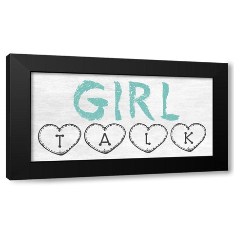 Girl Talk Black Modern Wood Framed Art Print by Lewis, Sheldon