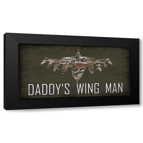 Wing Man Black Modern Wood Framed Art Print by Lewis, Sheldon