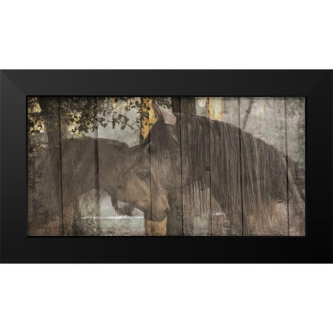 Love On The Ranch Black Modern Wood Framed Art Print by Lewis, Sheldon