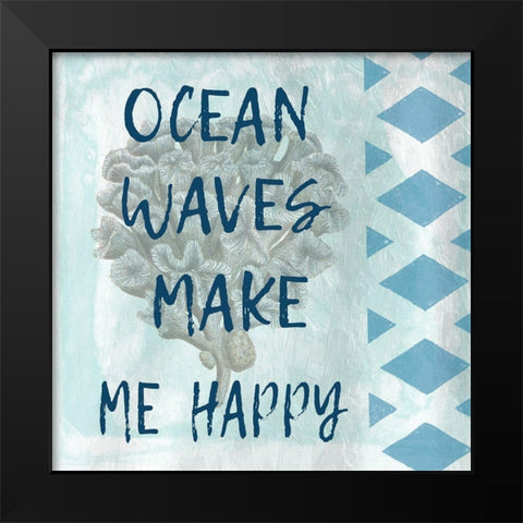 Waves Black Modern Wood Framed Art Print by Lewis, Sheldon