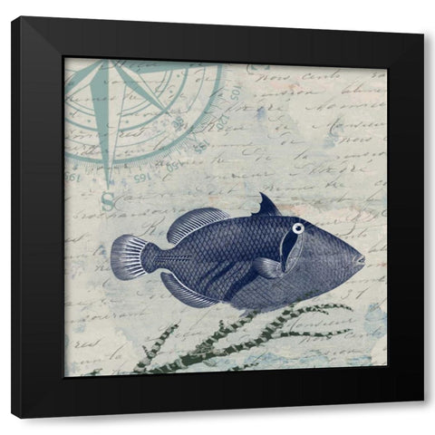 Calm Blue Ocean Black Modern Wood Framed Art Print by Lewis, Sheldon