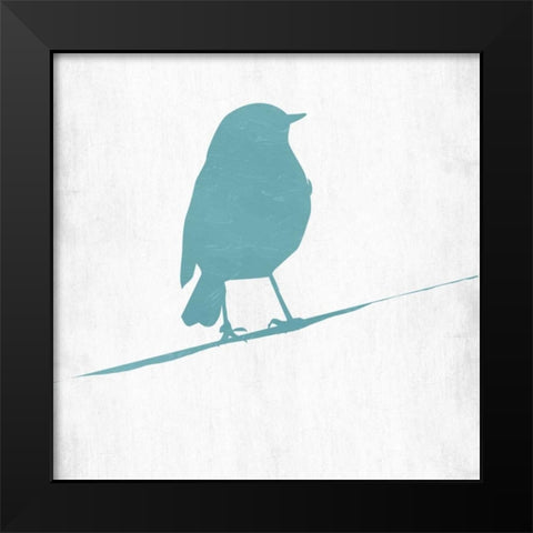 Little Birdy Spring Bloom Black Modern Wood Framed Art Print by Lewis, Sheldon