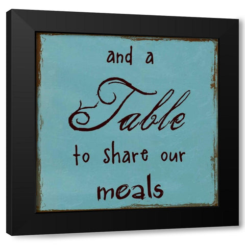 A Table To Share Our Meals Black Modern Wood Framed Art Print by Lewis, Sheldon
