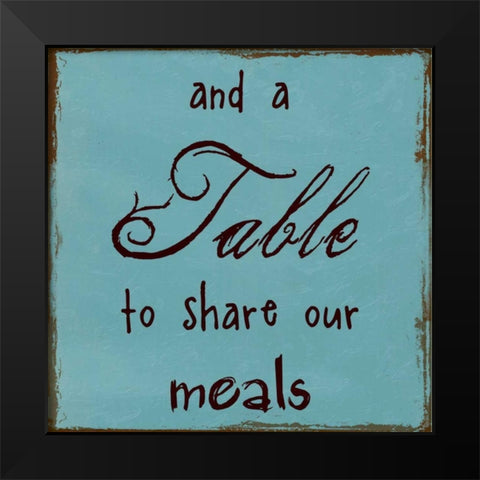 A Table To Share Our Meals Black Modern Wood Framed Art Print by Lewis, Sheldon