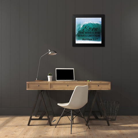 Obey Him Black Modern Wood Framed Art Print by Lewis, Sheldon