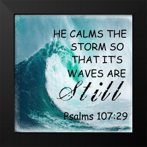 He Calm The Storm Black Modern Wood Framed Art Print by Lewis, Sheldon