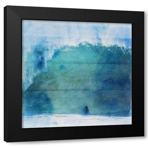 Ocean Wave On Wood 1 Black Modern Wood Framed Art Print with Double Matting by Lewis, Sheldon